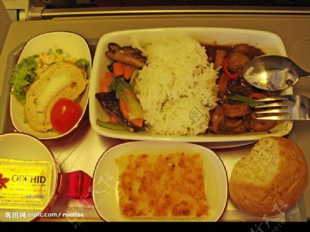 泰航飞机餐食图片