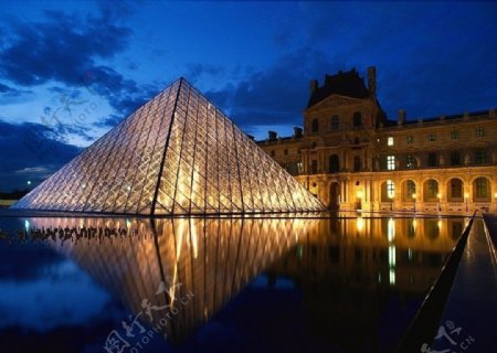 法国风景夜景现代建筑巴黎图片