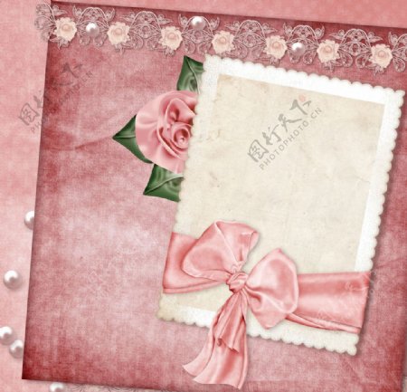 浪漫花纹底纹玫瑰相框图片
