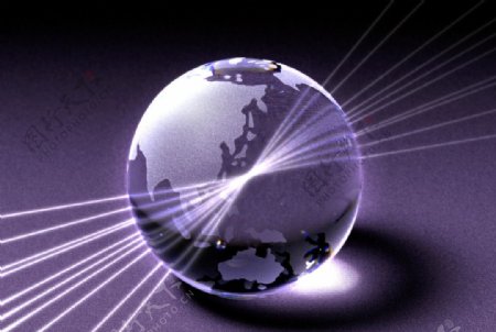 发光的水晶地球图片