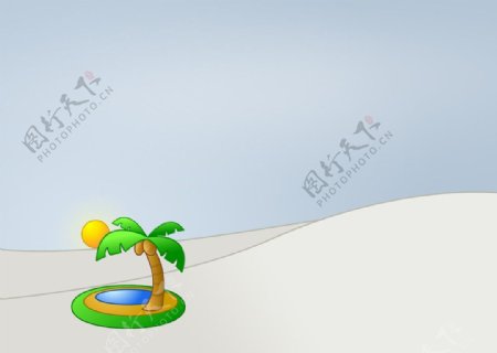 渡假小岛的漫画棕榈树图片