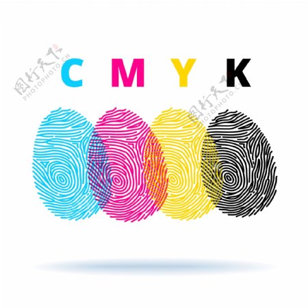 CMYK手指印设计图片