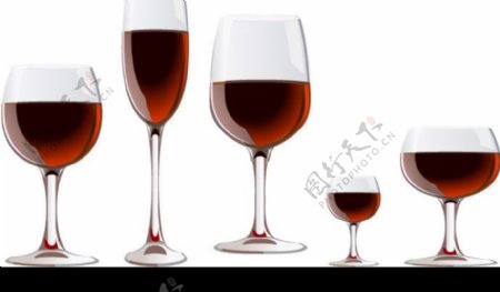 红酒酒杯矢量素材图片