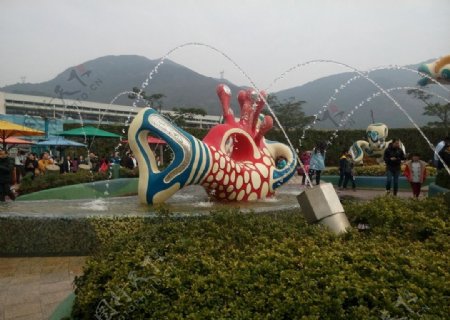香港海洋公园人造喷泉图片