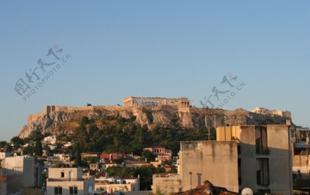 雅典卫城远景图片