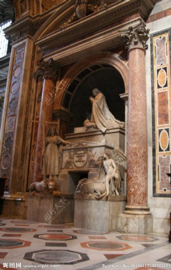 梵蒂冈教堂内部雕塑图片