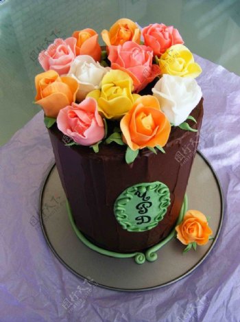 生日玫瑰蛋糕图片