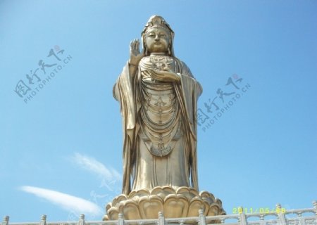 普陀山观音铜像图片
