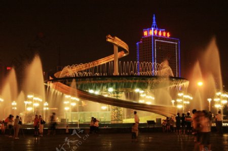 天府广场夜景图片