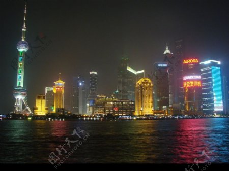 上海夜景璀璨黄埔江图片
