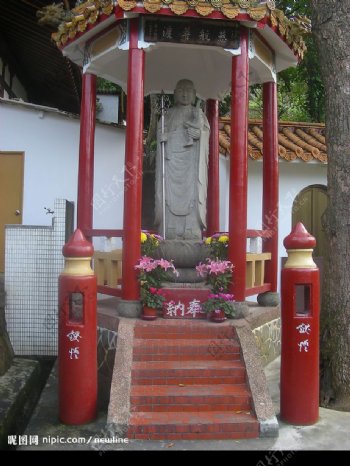 日式佛像中國亭图片