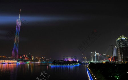 亚运开幕夜景图片