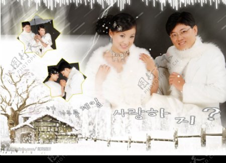 雪景婚纱摄影图片