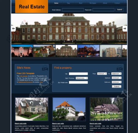房地产公司网站模版图片