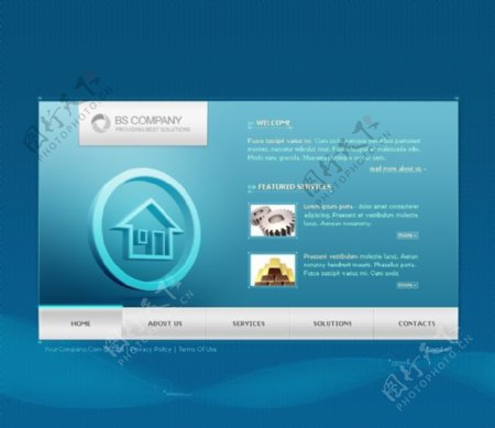 蓝色商业网页图片