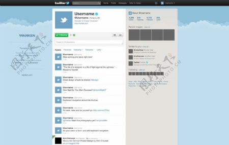 Twitter网页设计模板源文件图片