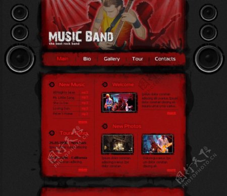 摇滚网站模板图片