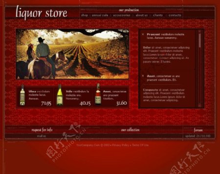 欧美红酒网页模版图片