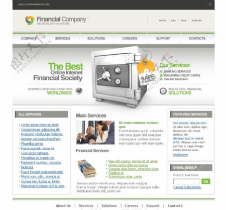 金融公司网页设计模板2图片