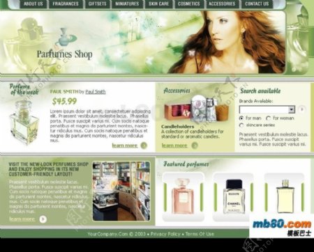 化妆美容保健产品介绍网站欧美网页模板图片