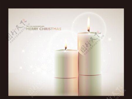 圣诞节白色蜡烛图片