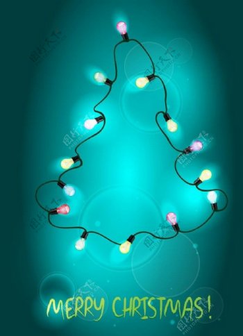 圣诞树彩灯串灯图片