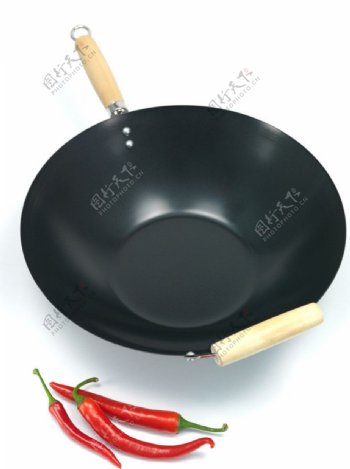 辣椒和铁锅图片