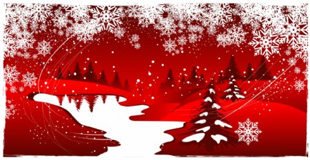 红色圣诞树背景图片