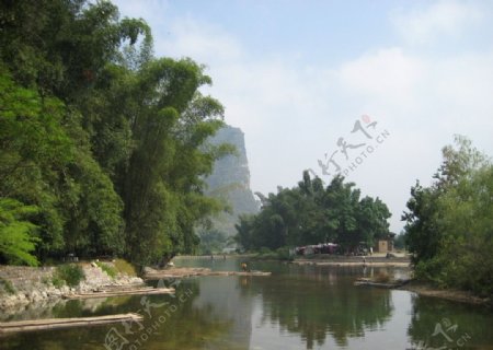 桂林山水之遇龙河山水风景风光景色绿色植物图片