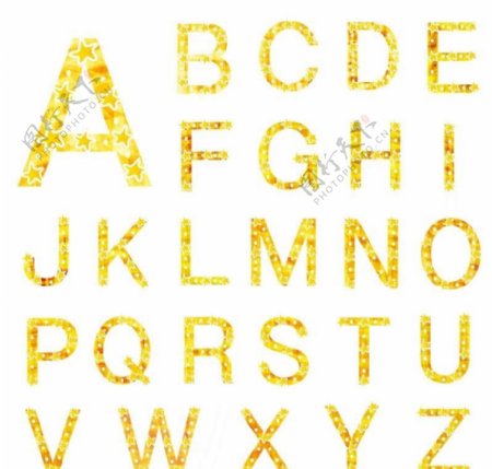 黄色英文字母图片