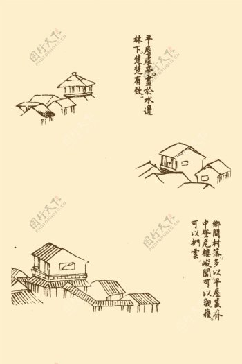 芥子园画谱楼阁图片