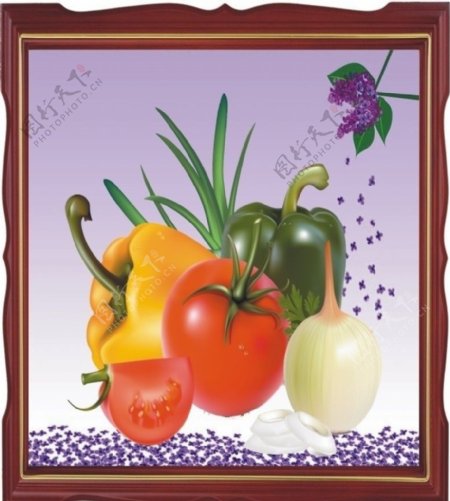 蔬菜相框装饰画图片