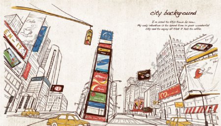 城市交通建筑插画图片