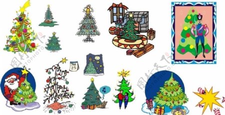 圣诞树卡通图片