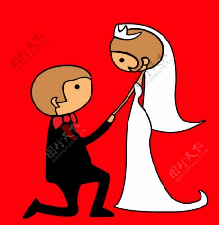 婚礼卡通人物图片