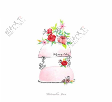 玫瑰鲜花蛋糕背景图片