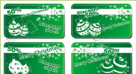 绿色圣诞销售名片卡片图片
