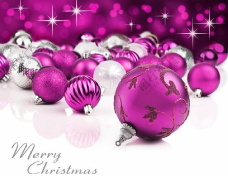紫色时尚圣诞球图片