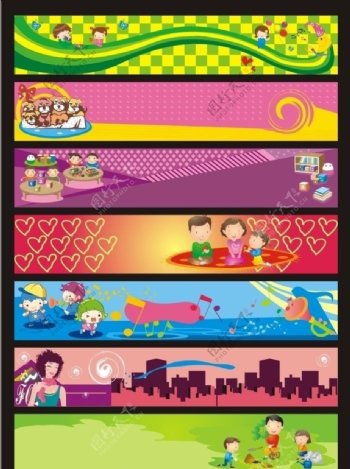 韩国矢量人物喷绘展板模板图片