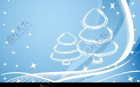 白色圣诞树图片