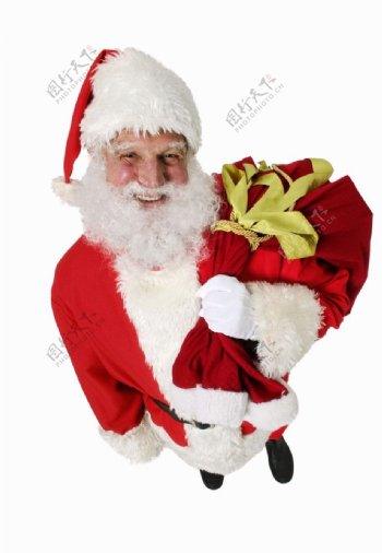 抱着礼盒的圣诞老人图片