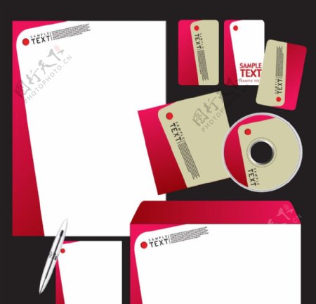 红色企业vi设计名片卡片图片