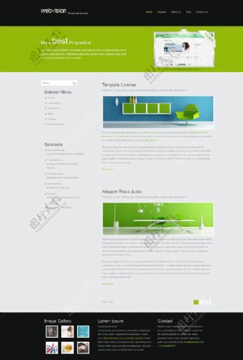绿色设计网页模板图片