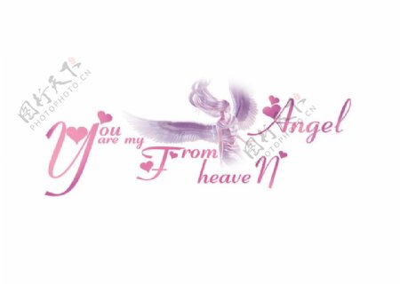 天使艺术字图片