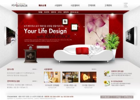 网页效果图韩国模板图片
