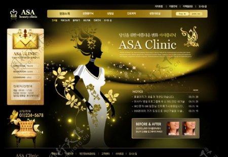 韩国某美容诊所网站模板图片
