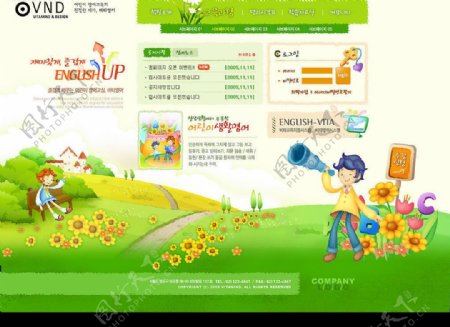 儿童教育相关网站模板图片