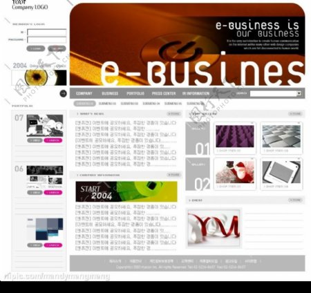 韩国商业公司首页模板内含2个PSD分层文件图片