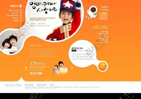 韩国红色儿童模板图片