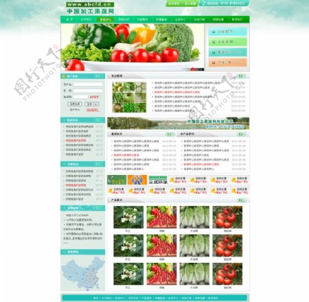绿色果蔬网网站模板图片